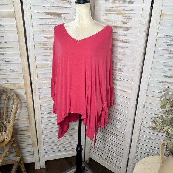 ANTHROPOLOGIE AKEMI + KIN Women's MED LARGE Capa Flutter Sleeve V Neck Top - Picture 5 of 15